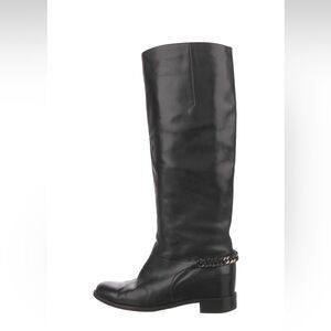 Christian Louboutin - Black Leather Riding Boots Size: 9; IT:39